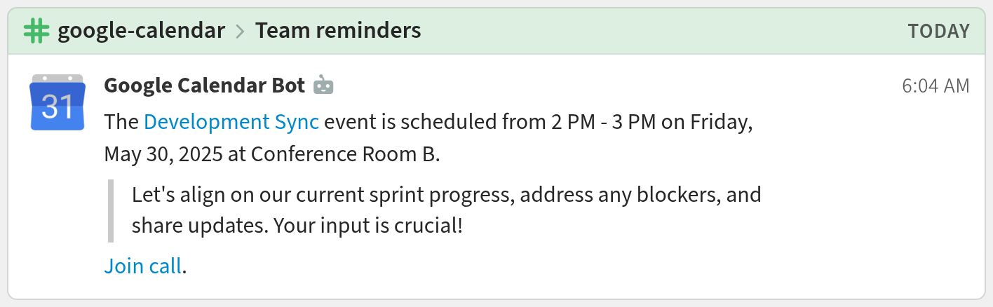 Calendar demo